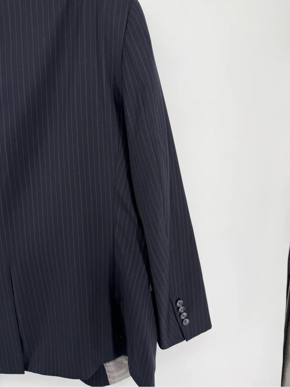 Hart Schaffner Mobstercore Corpcore Goth Marx Navy Pinstripe Sport Coat Sz44R